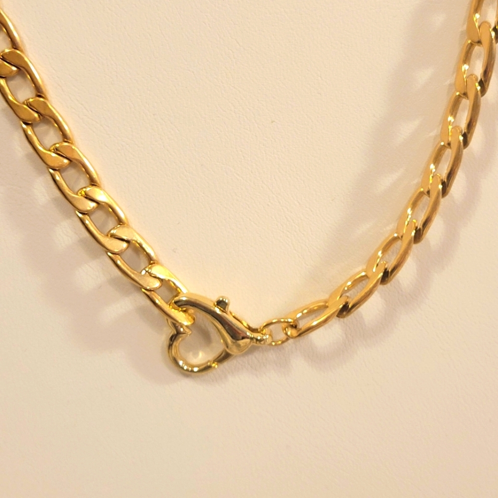 18kgp STAINLESS STEEL HEART CLASP NECKLACE